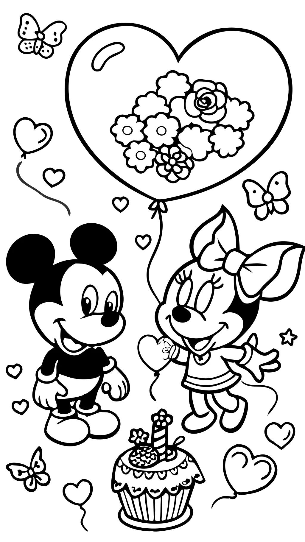 Páginas para colorear del Día de Valentín de Disney